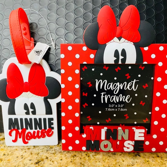 NWT Disney Parks Minnie Mouse Photo Frame and Luggage Tag Bundle - Picture 3 of 11